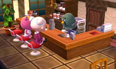 Zelv and Vladimir sit at the counter of Brewster's cafe.