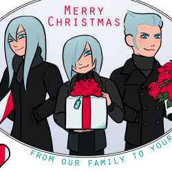 Christmas card featuring the remnants from Advent Children.