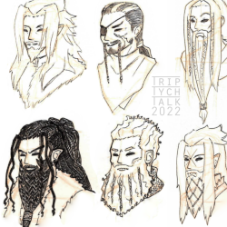Headshots of 1-8 styled as Tolkein dwarves.